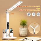 LED Desk Lamp USB Dimmable Touch Reading Light Calendar Temperature Clock Fan US | eBay