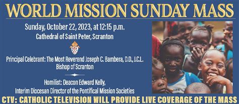 World Mission Sunday Mass to be held Oct. 22 at Cathedral of Saint ...