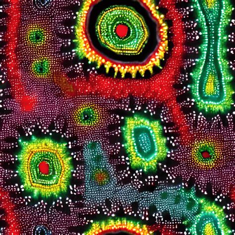 Vibrant Colorful Metallic Aboriginal Dot Art · Creative Fabrica
