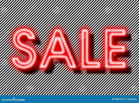 Sale Sign Neon On Strips Background Stock Photo - Image: 49075110