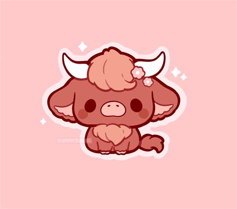 Highland Cow Sticker Stickers Cute Kawaii Decal Cut - Etsy Australia