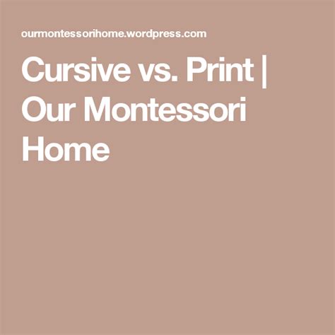 Cursive vs. Print | Teaching cursive, Cursive, Print