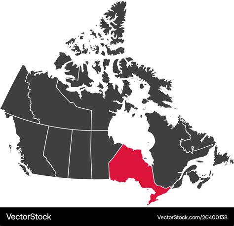 Map of canada - ontario Royalty Free Vector Image