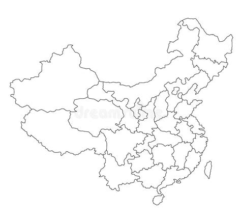 Map of China - blank stock vector. Illustration of boundary - 2303231