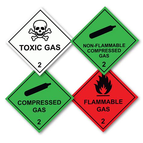 Hazard Warning Diamonds - Class 2 Gasses Magnetic