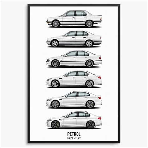 BMW M5 Generations Print | Bmw m5, Bmw, Automotive art