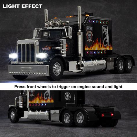 1/24 Peterbilt Heavy Truck 389 Diecast Model Toy Car Collectible Sound Light Toy | eBay