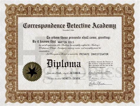 Detective Academy Diploma - Hand Prop Room