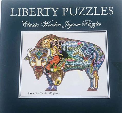 Liberty Wooden Jigsaw Puzzle Bison 373 Pieces Mint Condition Whimsical Folk Art #LibertyClassics ...