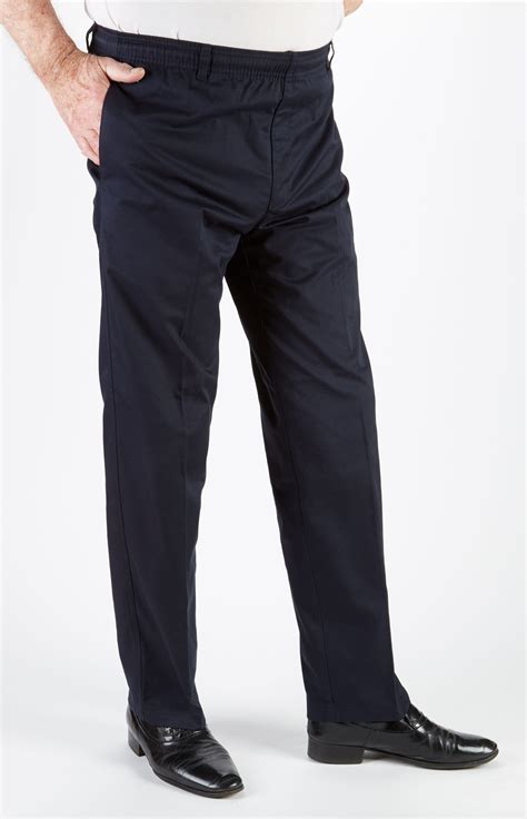 Mens Fully Elasticated Pull On Trousers - Care Clothing