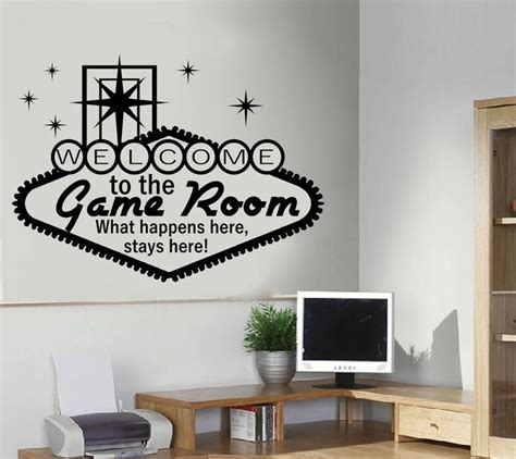 Game Room Wall Sticker Boys Teens Bedroom Door Decal DIY Children Bedroom Living Play room Art ...