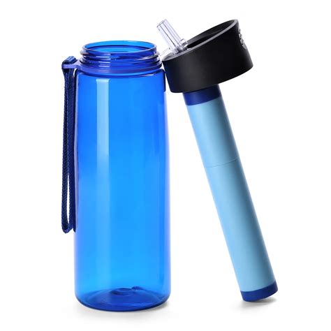 650ml Outdoor Survival Tool Water Filter Bottle Water Filtration Bottle Purifier for Picnic ...