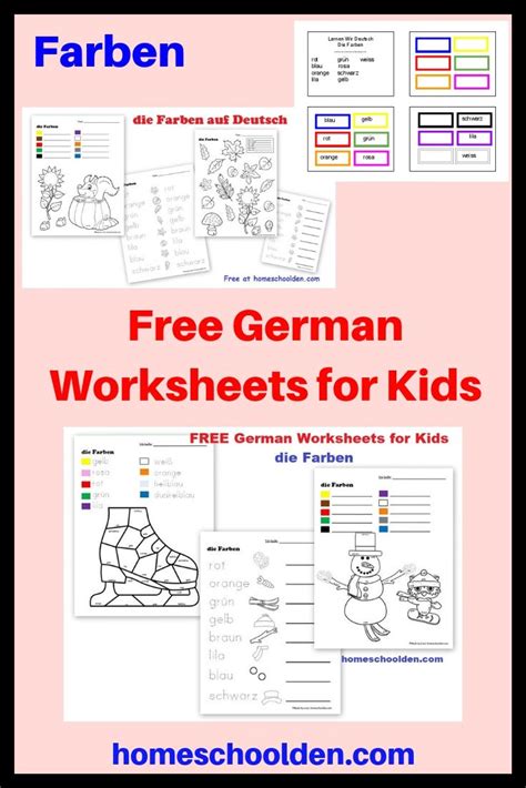 Free German Worksheets for Kids - Farben | Worksheets for kids, German language learning, Learn ...