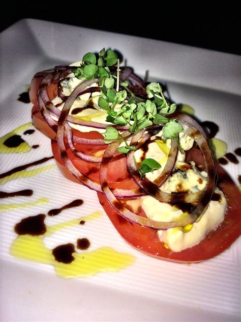 Beefsteak Tomato Salad with Blue Cheese, Red Onion & Aged Balsamic Aged Balsamic, Beefsteak ...