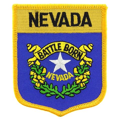 Nevada - State Flag Shield Embroidered Iron-On Patch at Sticker Shoppe