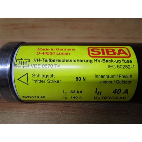 Siba 3022113.40 High Performance Fuse D-44534 Tested - Mara Industrial