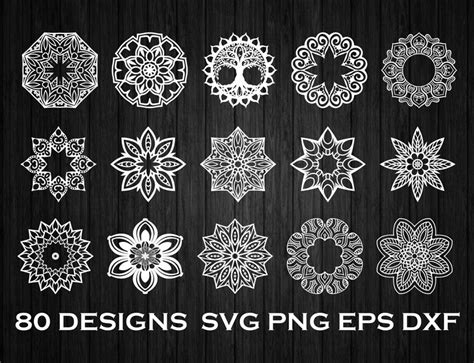 SVG Mandala Bundle Mandalas Clipart Mandala Files for - Etsy