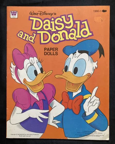 WALT DISNEY DAISY and Donald duck paper doll book uncut Whitman ...