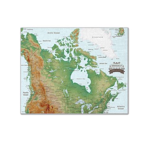 Canada Push Pin Map - Topographic - With 1,000 Pins – Modern Map Art