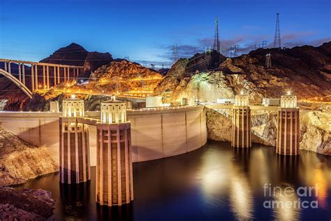 Hoover Dam at Night Las Vegas, Nevada Photograph by FeelingVegas Wall Art and Prints - Pixels