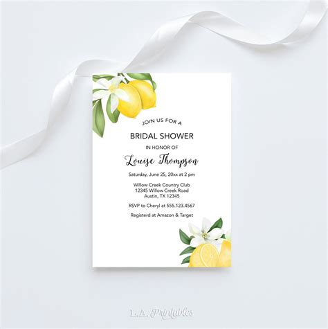 Editable Lemon Bridal Shower Invitation Template Printable - Etsy | Bridal shower invitations ...