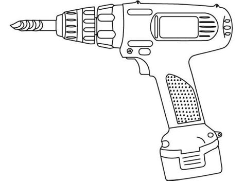 A Cordless Drill coloring page - Download, Print or Color Online for Free