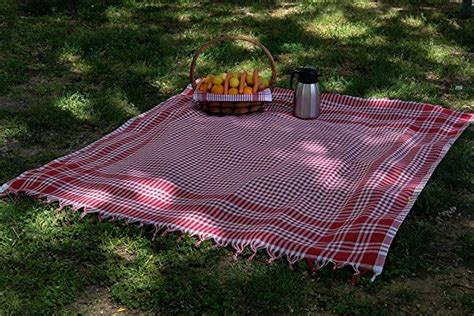 Amazon.com: Tablecloth Checkered Buffalo Check Plaid Linen Cotton Picnic Blanket Table Cover ...