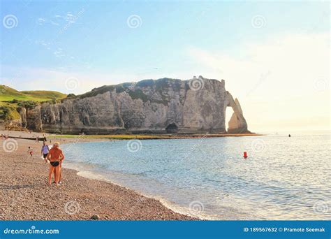 Etretat Beach, Etretat Cliffs, Normandy, France Editorial Photography ...