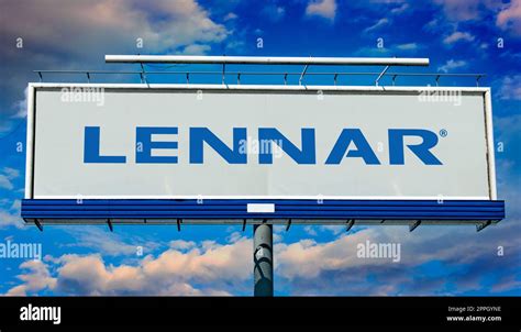 Advertisement billboard displaying logo of Lennar Corporation Stock ...