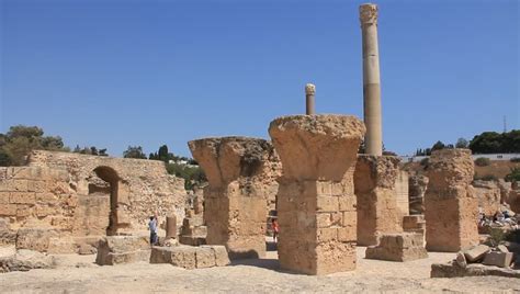 CARTHAGE, TUNISIA, JULY 7, 2010: People At Ruins Of Ancient Carthage ...