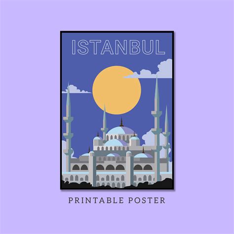 Digitally Illustrated A4 Istanbul Poster Printable Istabul - Etsy