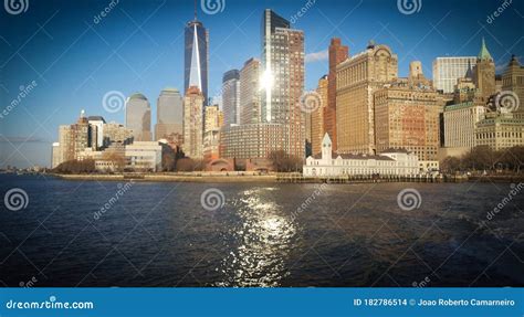 Harbor in the Sunset in New Yorl City Stock Photo - Image of famous ...