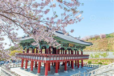 Gyeongbokgung Palace with cherry blossom in spring, 825948 Stock Photo ...