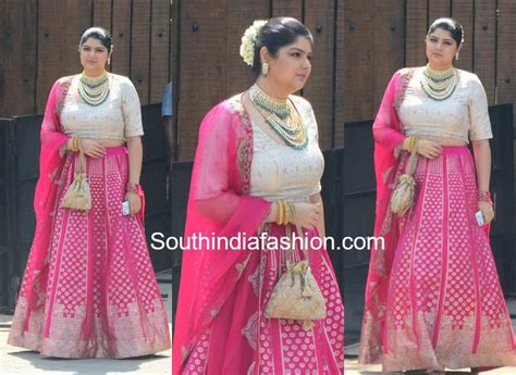 Anshula Kapoor in Raw Mango at Sonam Kapoor's Wedding – South India Fashion