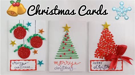 Christmas Greeting Cards/3 Christmas Cards for Kids/Handmade Christmas ...