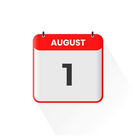 1st August calendar icon. August 1 calendar Date Month icon vector ...