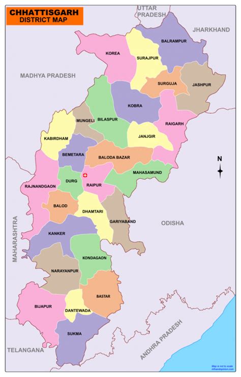 Chhattisgarh District Map - Infoandopinion