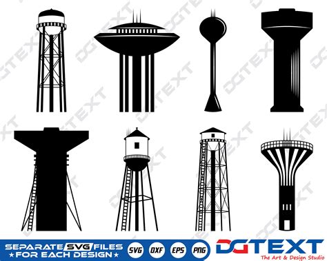 Water Tower SVG Water Tower Vector Silhouette Cricut File - Etsy