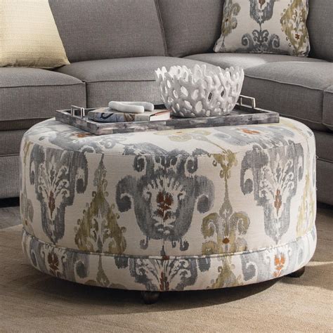 Hickory Craft Accent Ottomans Round Contemporary Ottoman with Casters | Godby Home Furnishings ...