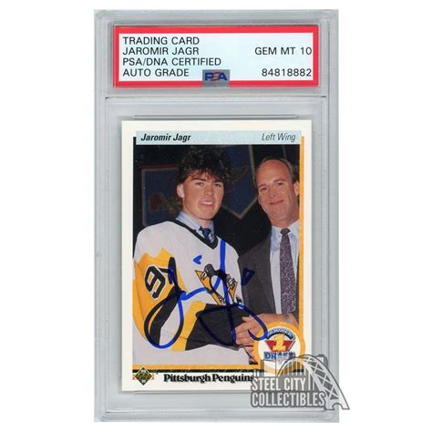 Jaromir Jagr 1990-91 Upper Deck Autograph Rookie Card #356 PSA/DNA 10 | Steel City Collectibles