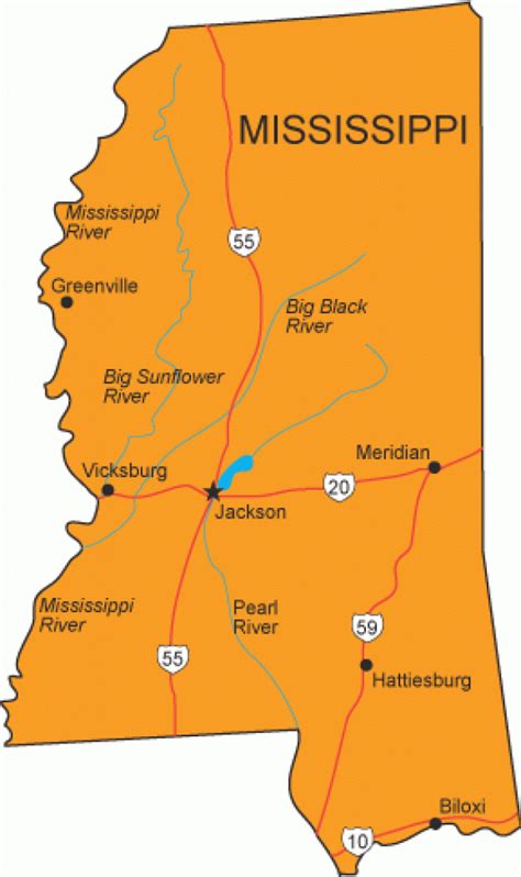 Ms Map - Mississippi State Map With Mississippi State Parks Map ...