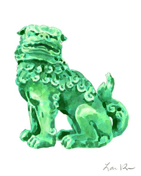 Art Print Green Foo Dog No. 2 Chinoiserie Chic Asian Chinese - Etsy | Chinoiserie art, Chinese ...