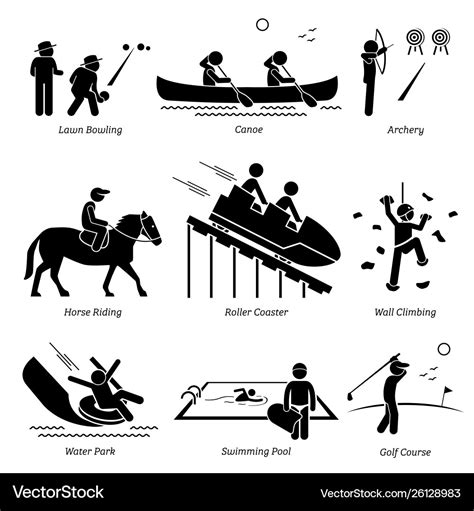 Outdoor club games and recreational activities Vector Image