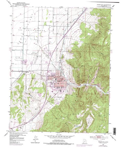 Cedar City topographic map 1:24,000 scale, Utah