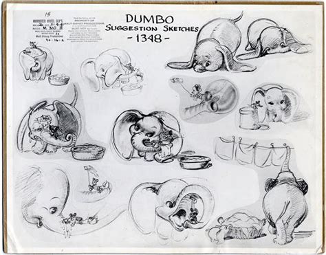 Past Creative: Disney DUMBO Animation Model Sheet DUMBO + TIMOTHY, 1941 | Disney concept art ...