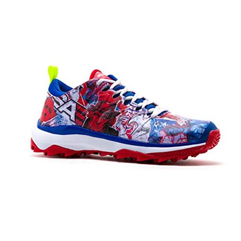 Boombah Men’s Squadron USA Turf Shoes Royal Blue/Red/White – Size 12 – Softball Cleats & Shoes