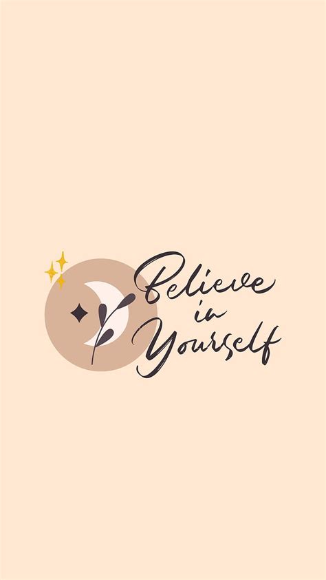 Beige Ivory Simple Minimalist Aesthetic Motivational Quote Believe in Yourself Phone, beige ...