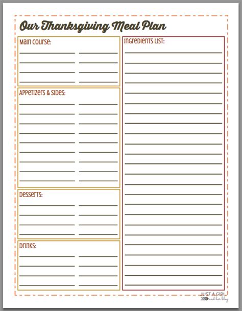 5 Free Thanksgiving Meal Planner Printables | Sabrina Sandoval