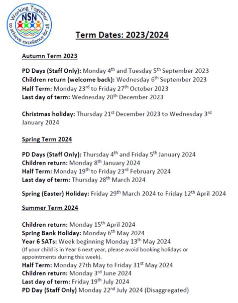 Term Dates – Northfield St Nicholas Primary Academy