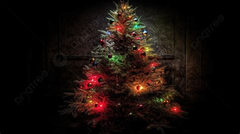 Christmas Tree Is Shown On Dark Background, Pretty Christmas Tree ...